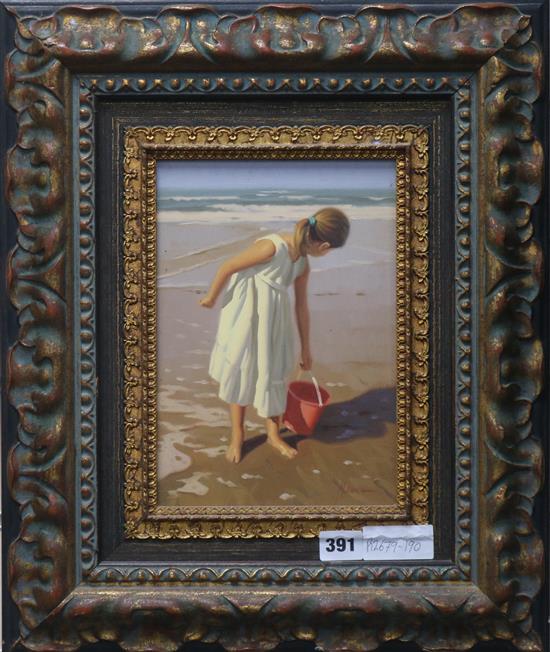 M. Arnanda Child on the seashore 25 x 17cm